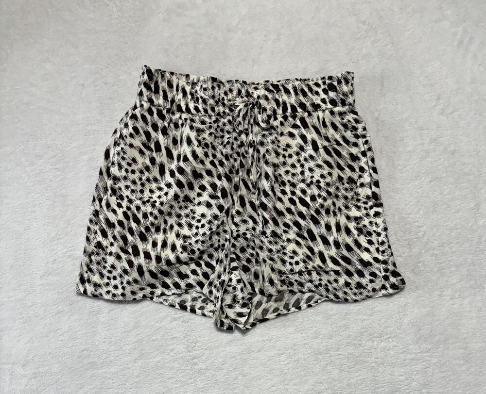 Express Shorts Womens Small Animal Print Drawstring Pockets Rayon New